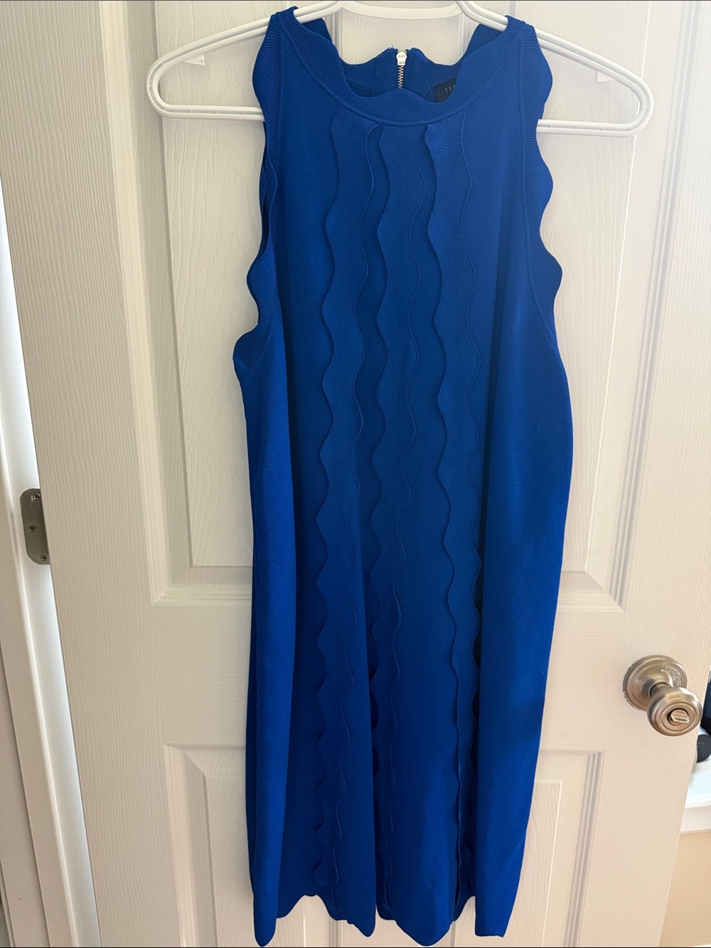 Ted Baker London Royal Blue Scallop-Edge Sleeveless Dress